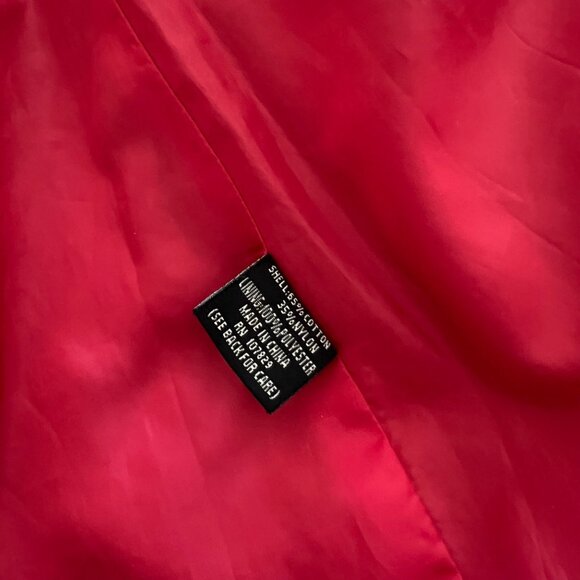 Ambition Y2K Chic Vibrant Red Cotton Blend Belted Red Minimalist Coat Small - Picture 7 of 13